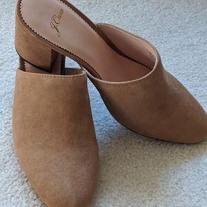 J Crew tan mules 8.5 M